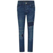 (28L, Dark Blue) Brave Soul Mens Denim Biker Slim Jeans