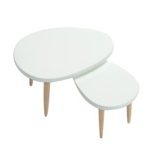 Dollhouse Triangle Coffee Table White 1 Set