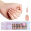 French gel nail tips almond shape 300 pcs pre-applied base 2