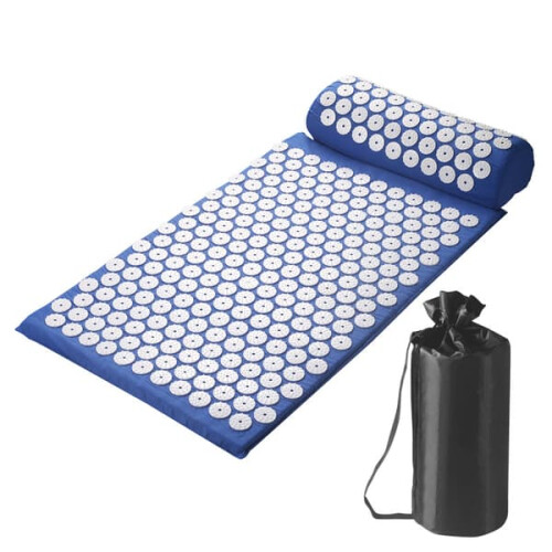 Acupressure Mat and Pillow Set Blue 2-Piece