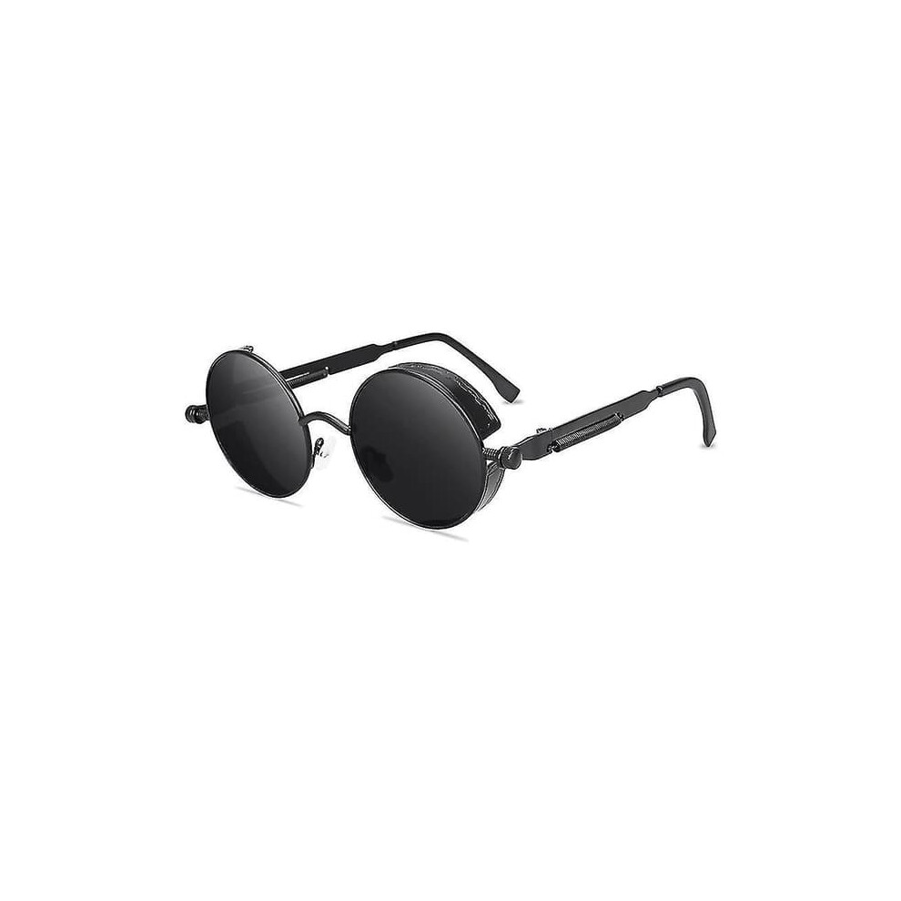 Steampunk Cyberpunk Round Sunglasses Frame Lenses Black/Gray 962029279105