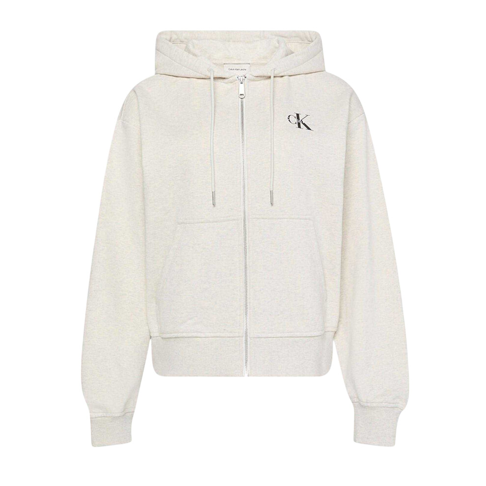 Calvin Klein (14 Uk, Vanilla Heather) Womens/Ladies Full Zip Hoodie