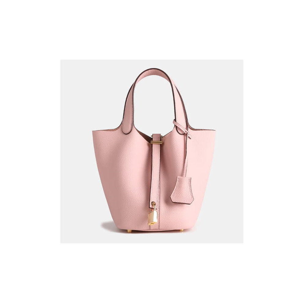Genuine Leather Commuter Bag Pink Lychee Pattern 1 962029289388