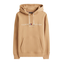 (S, Camel) Tommy Hilfiger Mens Logo Hoodie