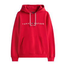 (S, Red) Tommy Hilfiger Mens Logo Hoodie