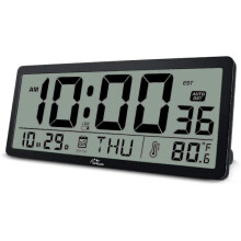 Digital Wall Clock 14 Inch Battery Powered with Temperature
