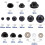 Black Plastic Crochet Eyes with Washers 462 pcs 3