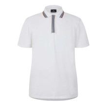 (S, White) Paul Smith Mens Quarter Zip Polo Shirt