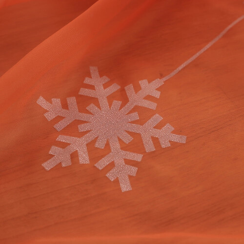 Snowflake Voile Curtains Silver Foil Print Pair 1