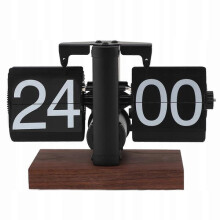 Vintage Tilting Table Clock Black 24-Hour Non-Slip Base