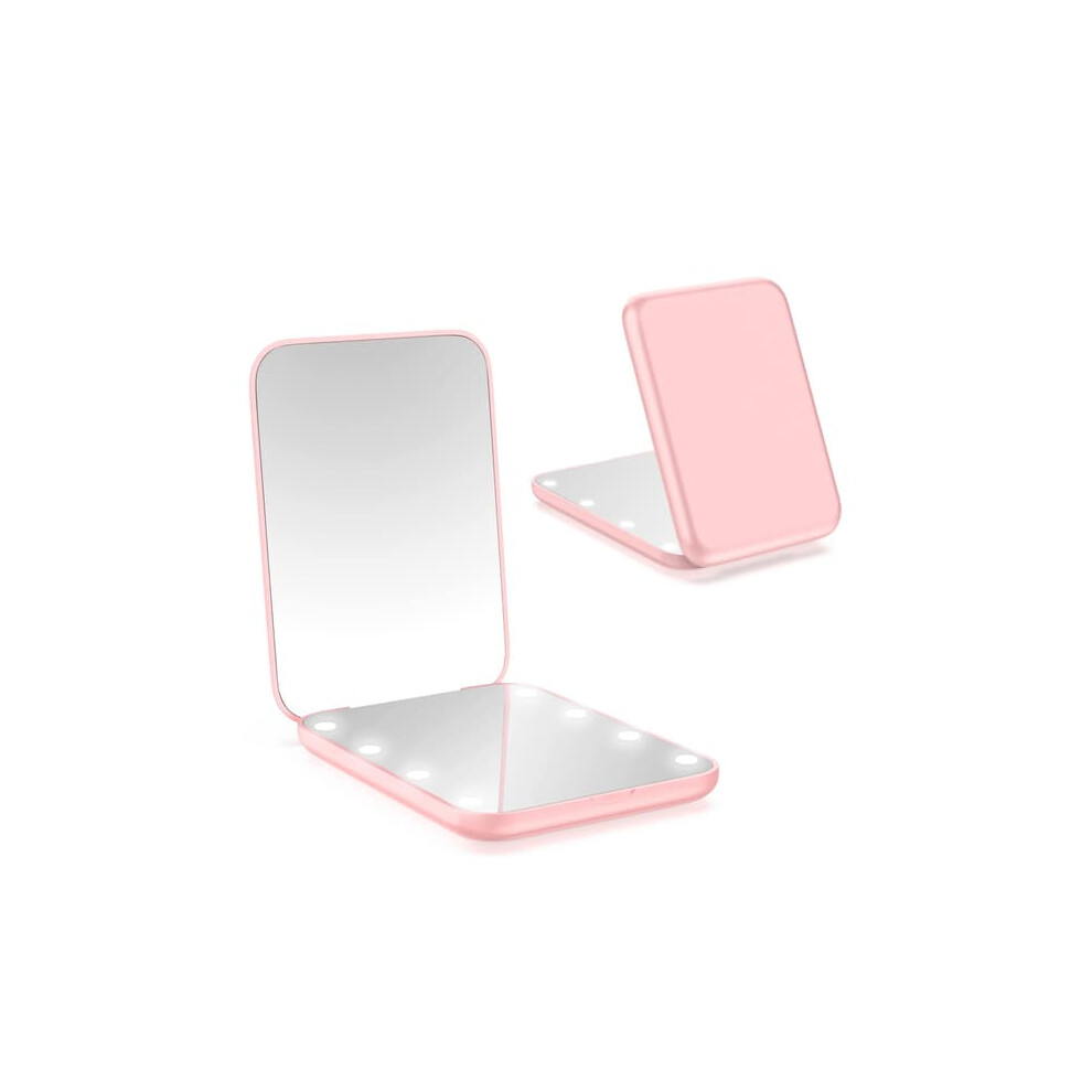 Pocket LED Makeup Mirror with 1x/2x Magnification
