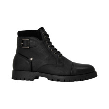 (11 UK, Black) Original Penguin Mens Plain Leather Combat Boots