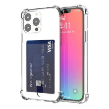 Funda antigolpes con ranura para tarjetas - compatible con iPhone 14 Pro Transparente