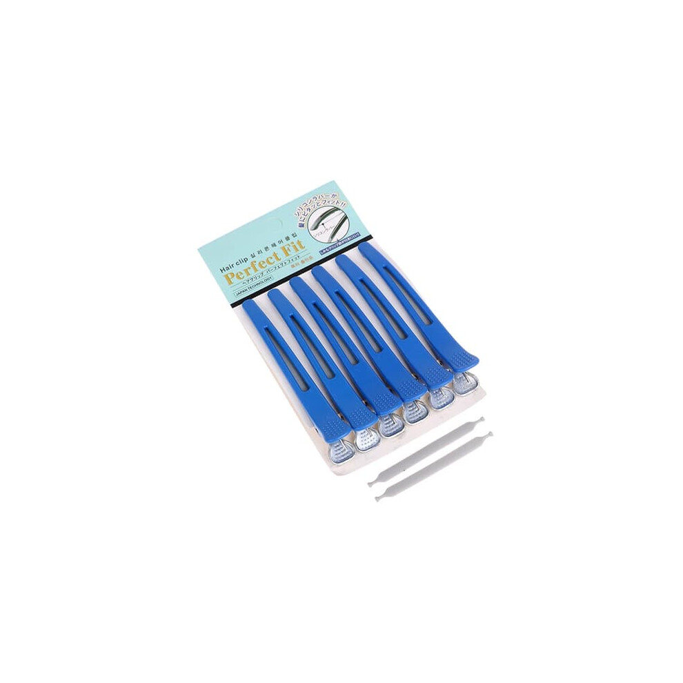 Alligator Hair Clips Flat Duckbill 6 Pcs Black/Blue/White 962125795769