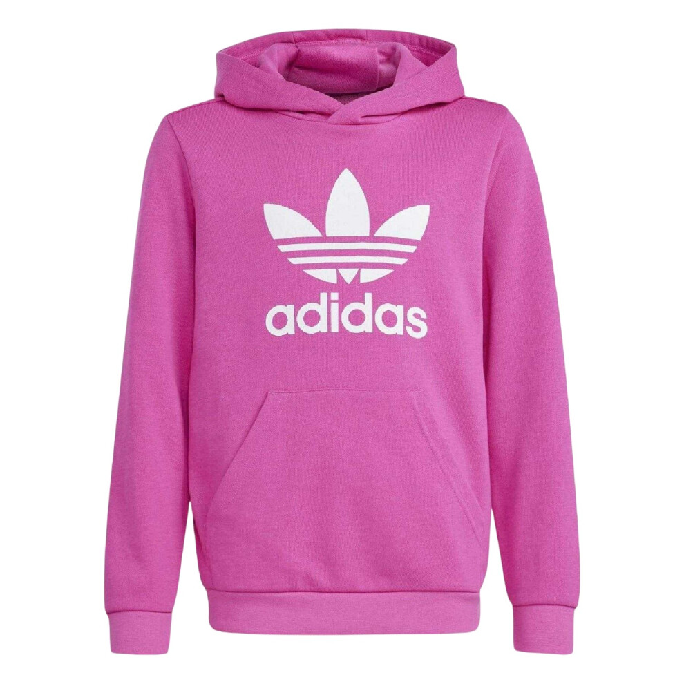 Adidas (12-13 Years, Pink) Childrens/Kids Trefoil Pullover Hoodie