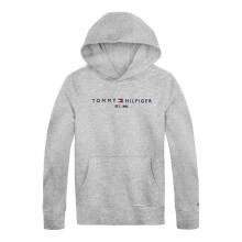 (10 Years, Light Grey) Tommy Hilfiger Boys Embroidered Logo Cotton Hoodie