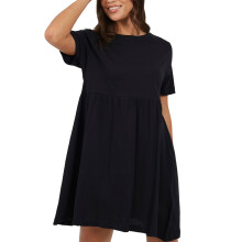 (8 UK, Black) Brave Soul Womens/Ladies Cotton Crew Neck Short-Sleeved Mini Dress