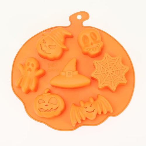 Halloween silicone candy mold pumpkin ghost bat 6 pcs