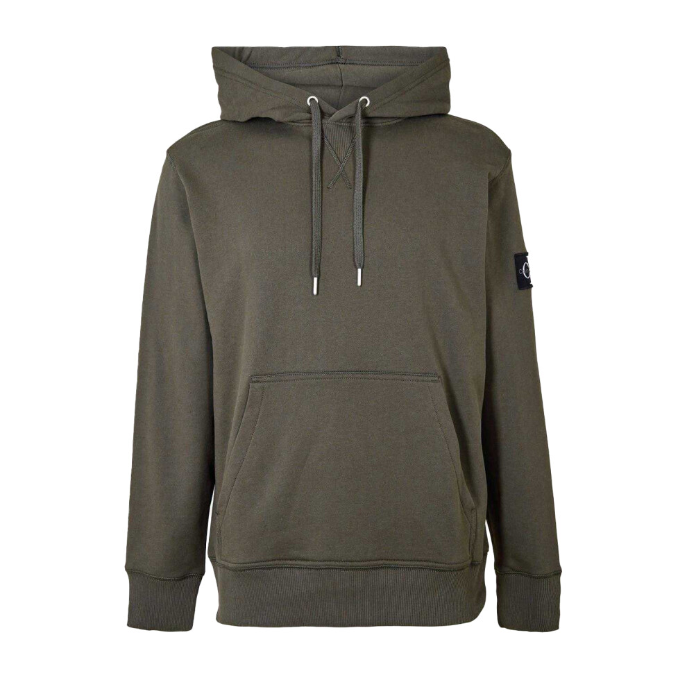 Calvin Klein (Xxl, Beluga) Mens Monogram Badge Hoodie