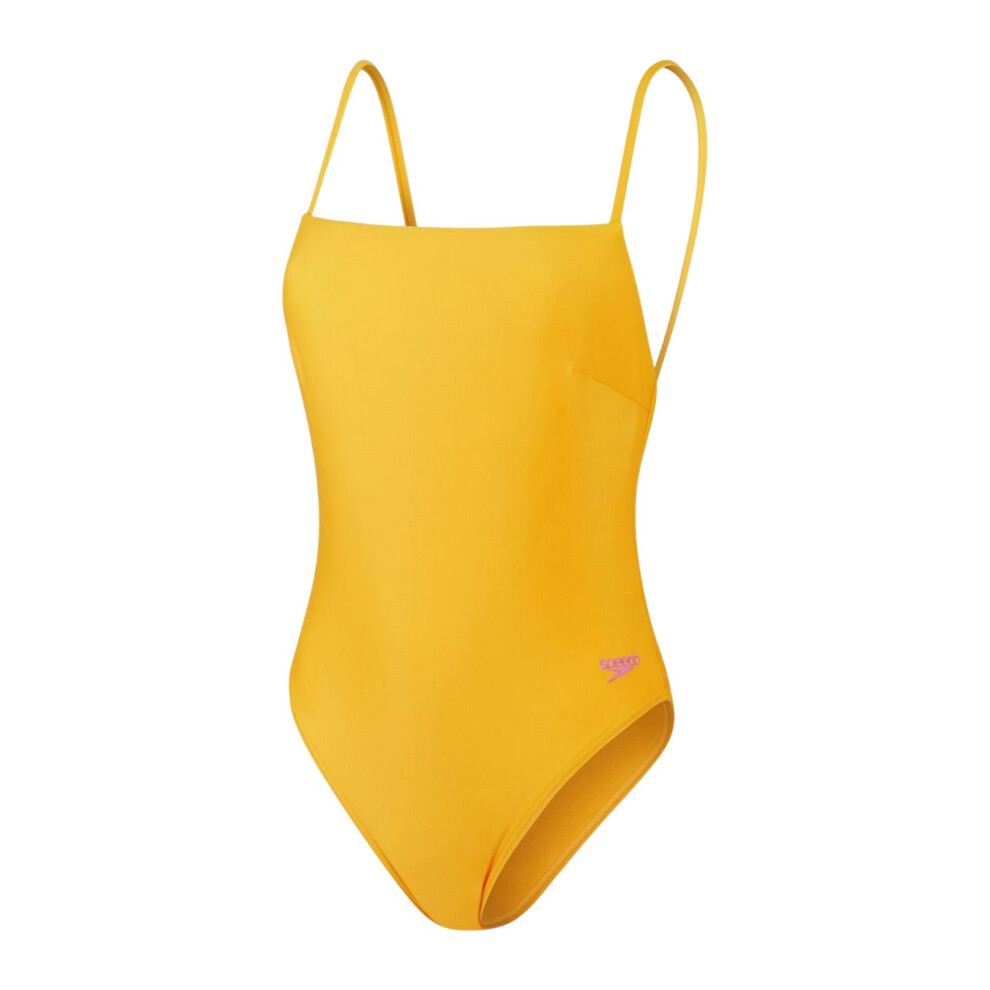 Speedo (6 Uk, Yellow) Womens/Ladies Embroidered Logo One Piece Swimsuit