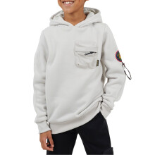 (12 Years, Light Grey) Brave Soul Boys Ribbed Hooded Long-Sleeved Sweatshirt