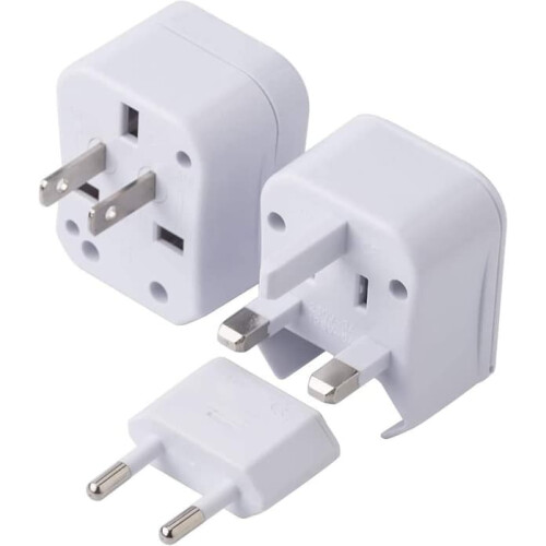 Travel Adapter EU Universal 3-in-1 White