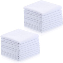 Men's Cotton Handkerchiefs White 18-Pack