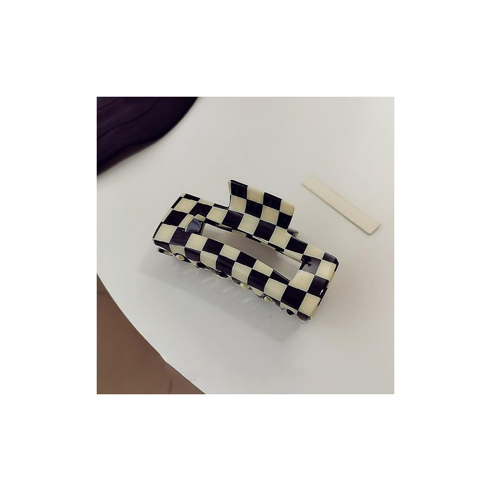 Hair Clip Claw Acrylic Vintage Tortoise Shell 2 Pcs Black/White 962125806175