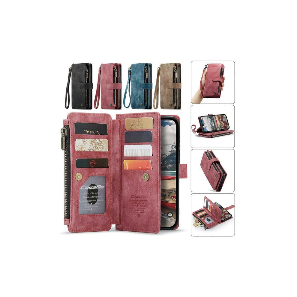 Iphone Wallet Case With Zipper Flip Leather - Black 962029291305