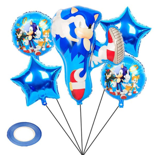 Sonic the Hedgehog balloon set blue birthday