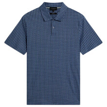 (M, Navy) Ted Baker Mens Geometric Short-Sleeved Polo Shirt