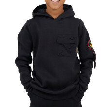 (11 Years, Jet Black) Brave Soul Boys Ribbed Hooded Long-Sleeved Sweatshirt
