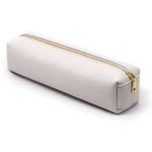 PU Pencil Case Large Capacity Cosmetic Organizer Beige