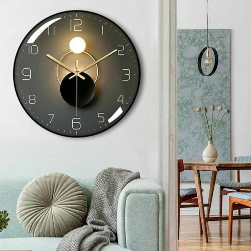 Luminous Wall Clock Radio-Controlled 30 cm with Blue LEDs
