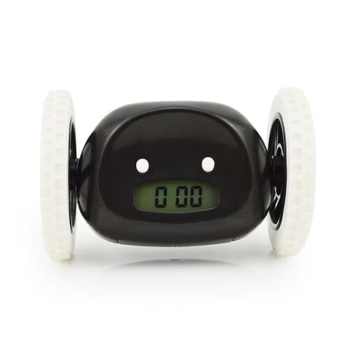 Rolling Alarm Clock Black Extra Loud for Heavy Sleepers