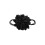 Black boho choker necklace with large flower 1