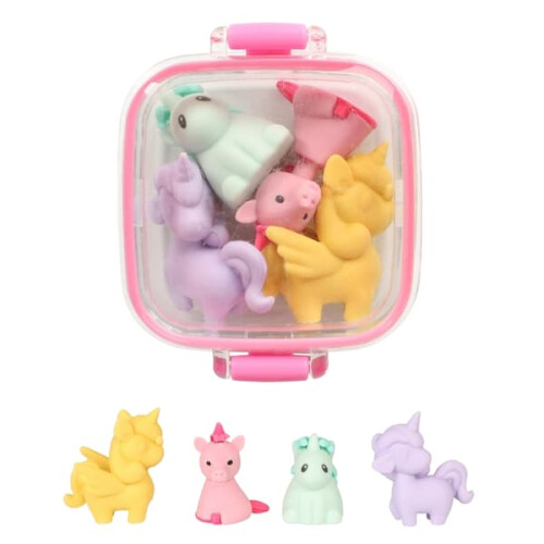 Eraser unicorn design multicolor 4-pack