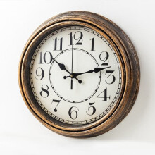 Retro wall clock round vintage 12-inch