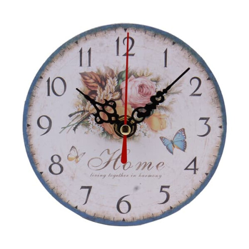 Beach Theme Wall Clock Battery Operated Silent Round
