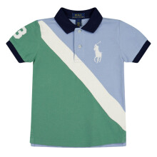 (5 Years, Chambray Blue) Ralph Lauren Boys Colour Block Polo Shirt