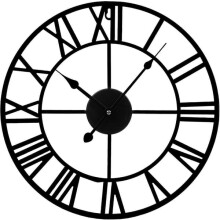 Black Wall Clock with Roman Numerals 40 cm