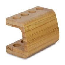 Porte-têtes de brosse à dents en bambou, rangement, 4 compartiments/4 emplacements