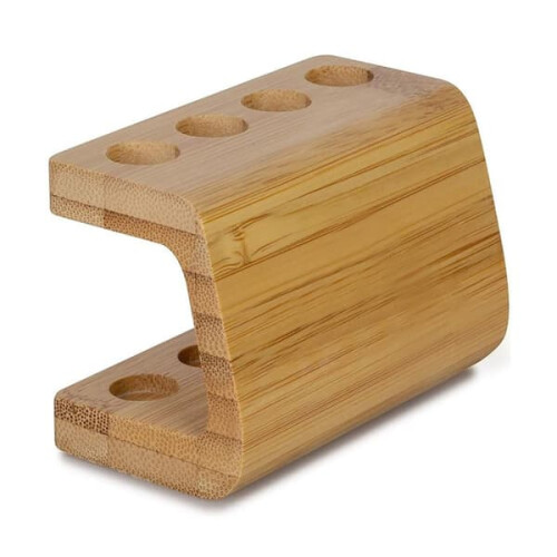 Bambus tandbørstehovedholder, opbevaring, 4 rum