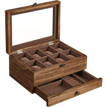 Wood Watch Box with 8 Compartments and Cushions