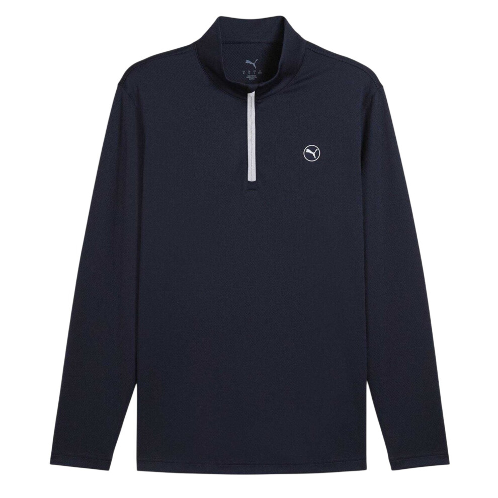 Puma (S, Deep Navy) Mens Performance Slim Long-Sleeved Polo Shirt