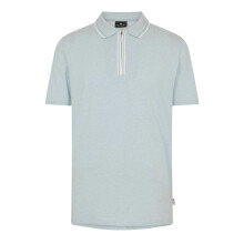 (S, Blue) Paul Smith Mens Diagonal Stripe Quarter Zip Polo Shirt