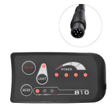S810 E-Bike Meter LED Display 36V IP65 Black 6-Pin