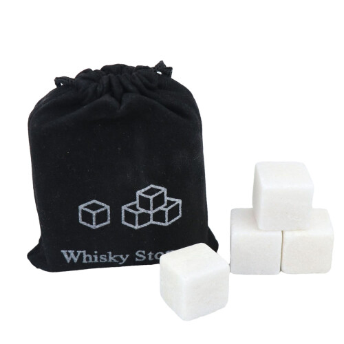 Whiskeystenen Cadeauset - 4 herbruikbare koelstenen 1