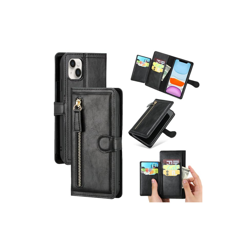 Iphone 13 Wallet Case With 5 Card Slots And Coin Black 962125816266