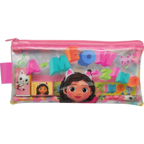 Gabby's Dollhouse pencil case transparent multicolour